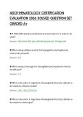 ASCP HEMATOLOGY CERTIFICATION&NewLine;EVALUATION 2026 SOLVED QUESTION SET&NewLine;GRADED A&plus;&NewLine;