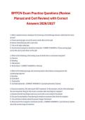 Package deal for BMTCN Practice Test 2026&sol;2027 All Possible Questions and Revised Answers Graded A&plus; &vert; Blood and Marrow Transplant Nursing Certification &vert; Comprehensive Exam Review Material