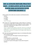 ASE A1 &lpar;ENGINE REPAIR&rpar; PRACTICE&NewLine;TEST &ndash; CUMULATIVE ACTUAL EXAM&NewLine;PAPER 2026 QUESTIONS WITH&NewLine;ANSWERS GRADED A&plus;&NewLine;