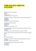 ADME QUIZ WITH COMPLETE SOLUTIONS