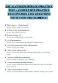 ASE A1 &lpar;ENGINE REPAIR&rpar; PRACTICE&NewLine;TEST &ndash; CUMULATIVE PRACTICE&NewLine;EXAMINATION 2026 QUESTIONS&NewLine;WITH ANSWERS GRADED A&plus;&NewLine;