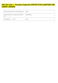 DHG 120&semi; Exam 1 - Emergency Equipment UPDATED ACTUAL QUESTIONS AND &NewLine;CORRECT ANSWERS 