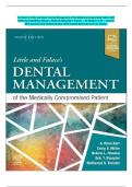 Test Bank for Little and Falace&rsquo;s Dental Management of the Medically Compromised Patient 10th Edition by Craig Miller&comma; Nelson L&period; Rhodus & Nathaniel S&period; Treister &mdash; All  Chapters  1&ndash;30  Covered With Questions And Verified Solutions With Detailed Rationales A