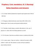 2026 Prophecy Core Mandatory Part III &lpar;Nursing&rpar; Relias Actual Questions & Answers &lpar;Latest 2026 &sol; 2027 Update&rpar; 100&percnt; Guarantee Pass &lpar;Verified Answers&rpar;