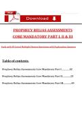 2026 Prophecy Core Mandatory Part I&comma; II&comma; & III &lpar;Nursing&rpar; Relias Complete Actual Questions & Answers &lpar;Latest 2026 &sol; 2027 Update&rpar; 100&percnt; Guarantee Pass &lpar;Verified Answers&rpar;