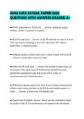 ASHA SLPA ACTUAL PAPER 2026&NewLine;QUESTIONS WITH ANSWERS GRADED A&plus;
