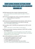 ASNT LEVEL III BASIC ACTUAL EXAM&NewLine;PAPER 2026 QUESTIONS WITH ANSWERS&NewLine;GRADED A&plus;
