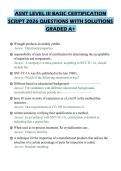 ASNT LEVEL III BASIC CERTIFICATION&NewLine;SCRIPT 2026 QUESTIONS WITH SOLUTIONS&NewLine;GRADED A&plus;