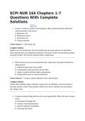 ECPI NUR 164 Chapters 1-7 Questions With Complete Solutions