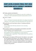 ASNT LEVEL III BASIC FINAL TEST 2026&NewLine;QUESTIONS WITH CORRECT ANSWERS&NewLine;GRADED A&plus;