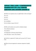 ASPHALT FIELD LEVEL I COMPREHENSIVE&NewLine;EXAMINATION TEST 2026 VERIFIED&NewLine;QUESTIONS AND ANSWERS GRADED A&plus;