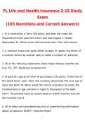 FLORIDA Life and Health Insurance 2-15 Study Exam &lpar;165 questions&rpar; Latest 2026 Actual Questions and Verified Answers &lpar;Latest 2026 &sol; 2027 Update&rpar; A&plus; Grade 100&percnt; Guarantee Verified by Experts