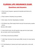 Florida Life Insurance Exam Latest 2026 Actual Questions and Verified Answers &lpar;Latest 2026 &sol; 2027 Update&rpar; A&plus; Grade 100&percnt; Guarantee Verified by Experts