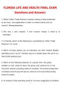 Florida Life and Health Final Exam Latest 2026 Actual Questions and Verified Answers &lpar;Latest 2026 &sol; 2027 Update&rpar; A&plus; Grade 100&percnt; Guarantee Verified by Experts