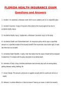 Florida Health Insurance Exam Latest 2026 Actual Questions and Verified Answers &lpar;Latest 2026 &sol; 2027 Update&rpar; A&plus; Grade 100&percnt; Guarantee Verified by Experts