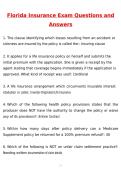 Florida Insurance Exam Latest 2026 Actual Questions and Verified Answers &lpar;Latest 2026 &sol; 2027 Update&rpar; A&plus; Grade 100&percnt; Guarantee Verified by Experts