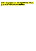 ITEC Beauty Specialist - Waxing UPDATED ACTUAL &NewLine;QUESTIONS AND CORRECT ANSWERS &NewLine;