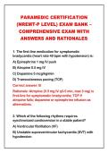 2026-2027 NEWEST PARAMEDIC CERTIFICATION&NewLine;&lpar;NREMT-P LEVEL&rpar; EXAM BANK &ndash;&NewLine;COMPREHENSIVE EXAM WITH&NewLine;ANSWERS AND RATIONALES&NewLine;