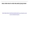 WGU D440 Health And Wellness &lpar;EAQ&rpar; Exam Questions And Correct Detailed Answers