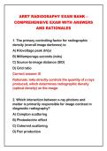 2026-2027 ARRT RADIOGRAPHY EXAM BANK &ndash;&NewLine;COMPREHENSIVE EXAM WITH ANSWERS&NewLine;AND RATIONALES