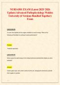 NURS 6501 Advanced Pathophysiology &lpar;Walden University&rpar; &ndash; Exam Practice Questions &lpar;2025&sol;2026 Update&rpar;