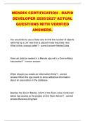 MENDIX CERTIFICATION - RAPID &NewLine;DEVELOPER 2026&sol;2027 ACTUAL &NewLine;QUESTIONS WITH VERIFIED &NewLine;ANSWERS&period;