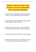 MENDIX CERTIFICATION EXAM &NewLine;2026&sol;2027 ACTUAL QUESTIONS &NewLine;WITH VERIFIED ANSWERS&period; 