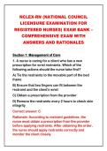 2026-2027 NCLEX-RN &lpar;NATIONAL COUNCIL&NewLine;LICENSURE EXAMINATION FOR&NewLine;REGISTERED NURSES&rpar; EXAM BANK &ndash;&NewLine;COMPREHENSIVE EXAM WITH&NewLine;ANSWERS AND RATIONALES