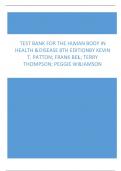 Test Bank for the Human Body in Health & Disease 8th Edition by Patton
