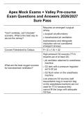 Apex Mock Exams &plus; Valley Pre-course&NewLine;Exam Questions and Answers 2026&sol;2027&NewLine;Sure Pass