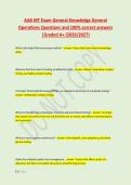 AAB MT Exam General Knowledge General &NewLine;Operations Questions and 100&percnt; correct answers &NewLine;&vert;Graded A&plus; &lpar;2026&sol;2027&rpar;