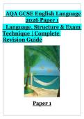 AQA GCSE English Language 2026 Paper 1 &vert; Language&comma; Structure & Exam&NewLine;Technique &vert; Complete Revision Guide
