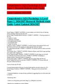 Comprehensive AQA Psychology A-Level Paper 1&comma; 2026  Research Methods study Guide&period; Latest Updated 2026&sol;2027