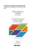 Test Bank for Managing Performance through Training and Development 8th Edition by Alan Saks