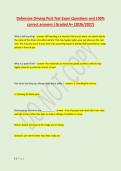 Defensive Driving Post Test Exam Questions and 100&percnt; &NewLine;correct answers &vert;Graded A&plus; &lpar;2026&sol;2027&rpar; 