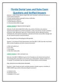 Florida Dental Laws and Rules Exam Questions and Verified Answers