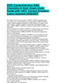 2026 Comprehensive AQA Chemistry A level &period;Exam study Guide with 100&percnt;  Correct Answers Latest Updated 2026&sol;2027