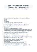 Ambulatory Care Nursing Questions and Answers Study Guide PDF