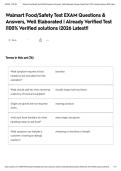 Walmart Food&sol;Safety Test EXAM Questions & Answers&comma; Well Elaborated &vert; Already Verified Test &vert;100&percnt; Verified solutions &vert;2026 Latest&excl;&excl;&NewLine;&NewLine;