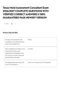 Texas Mold Assessment Consultant Exam 2026&sol;2027 COMPLETE QUESTIONS WITH VERIFIED CORRECT ANSWERS &vert;&vert; 100&percnt; GUARANTEED PASS NEWEST VERSION