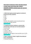 New Mexico Manufactured Housing Dealer License Exam Questions and Correct Answers