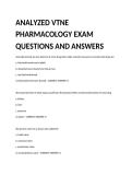 Analyzed VTNE Pharmacology Exam Questions and Answers Study Guide PDF