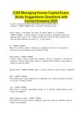 C202 Managing Human Capital Exam- Study Suggestions Questions with Correct Answers 2026