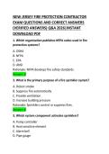 NEW JERSEY FIRE PROTECTION CONTRACTOR EXAM QUESTIONS AND CORRECT ANSWERS
