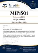 MIP1501 Assignment 2 &lpar;ANSWERS&rpar; 2026 - Due 1 June 2026