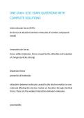 UNE Chem 1011 EXAM QUESTIONS WITH COMPLETE SOLUTIONS