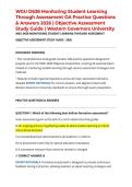 WGU D638 Monitoring Student Learning Through Assessment OA Practice Questions & Answers 2026 &vert; Objective Assessment Study Guide &vert; Western Governors University