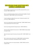 ORD DRIVING EXAM QUESTIONS WITH CORRECT ANSWERS 2026