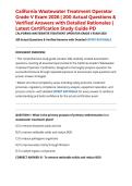 California Wastewater Treatment Operator Grade V Exam 2026 &vert; 200 Actual Questions & Verified Answers with Detailed Rationales &vert; Latest Certification Study Guide PDF