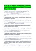 WGU D774 Intro to Business Accounting&NewLine;Questions and Answers &vert; 2026 Complete&NewLine;Prep &vert; A&plus; Verified